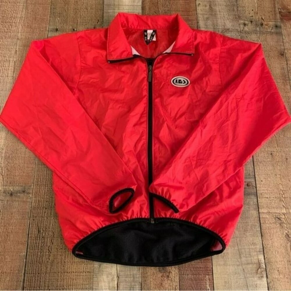 Louis Garneau Women's Cycling Jacket Red Size S Full Zip Made in USA